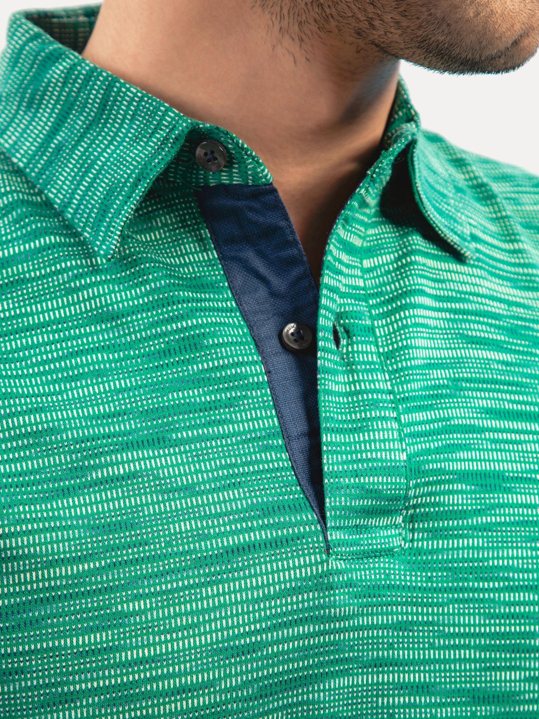 Green Dobby Mercerized Polo Shirt