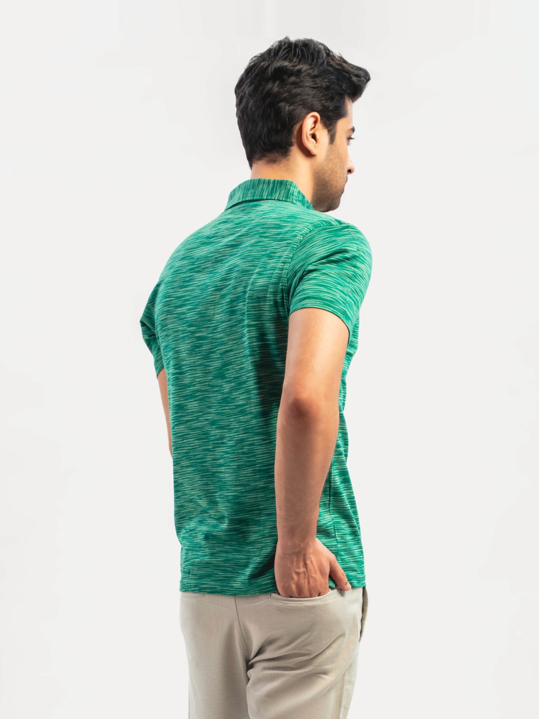 Green Dobby Mercerized Polo Shirt