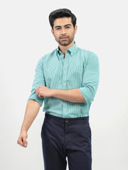 Green Gingham Button Down Shirt