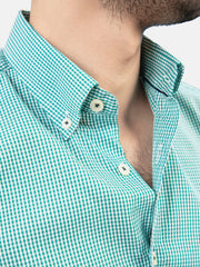 Green Gingham Button Down Shirt