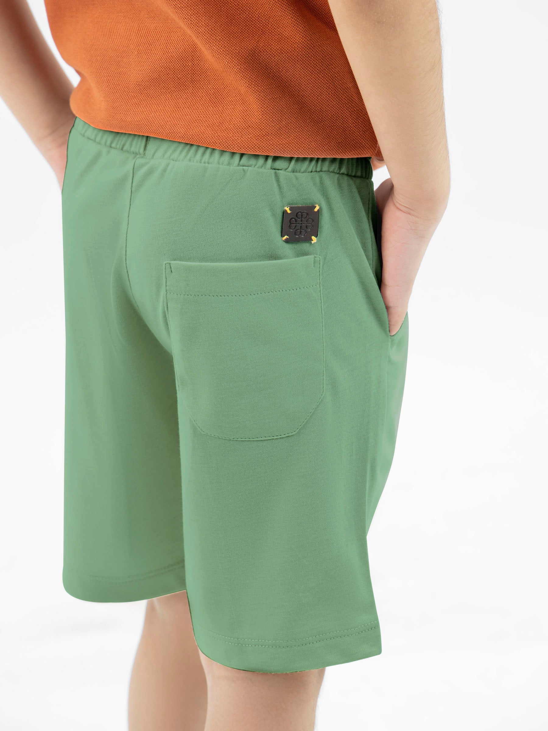 Green Knitted Casual Summer Short