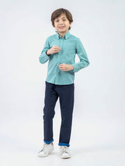 Green Micro Gingham Button Down Casual Shirt