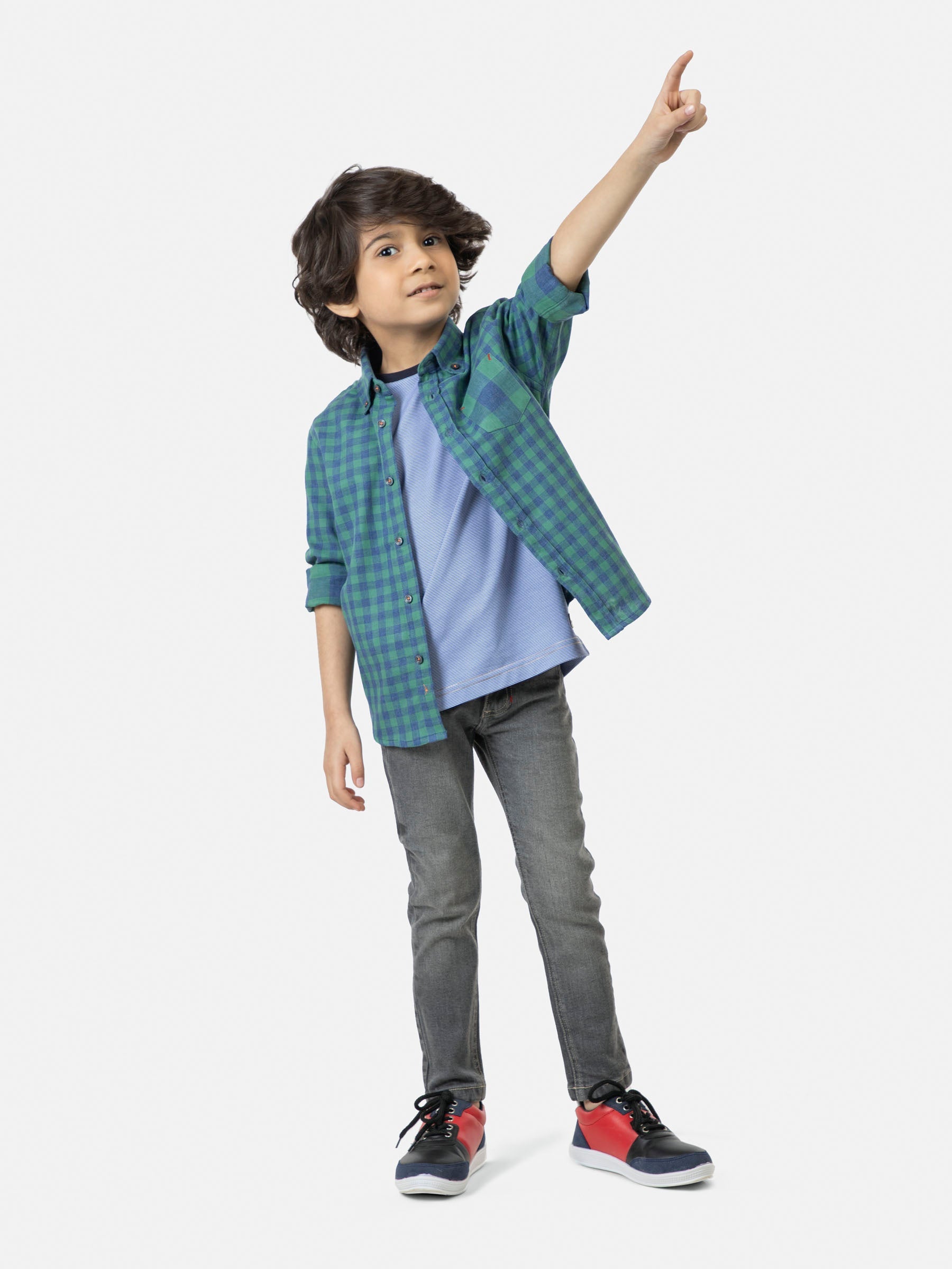 Green & Blue Gingham Casual Shirt