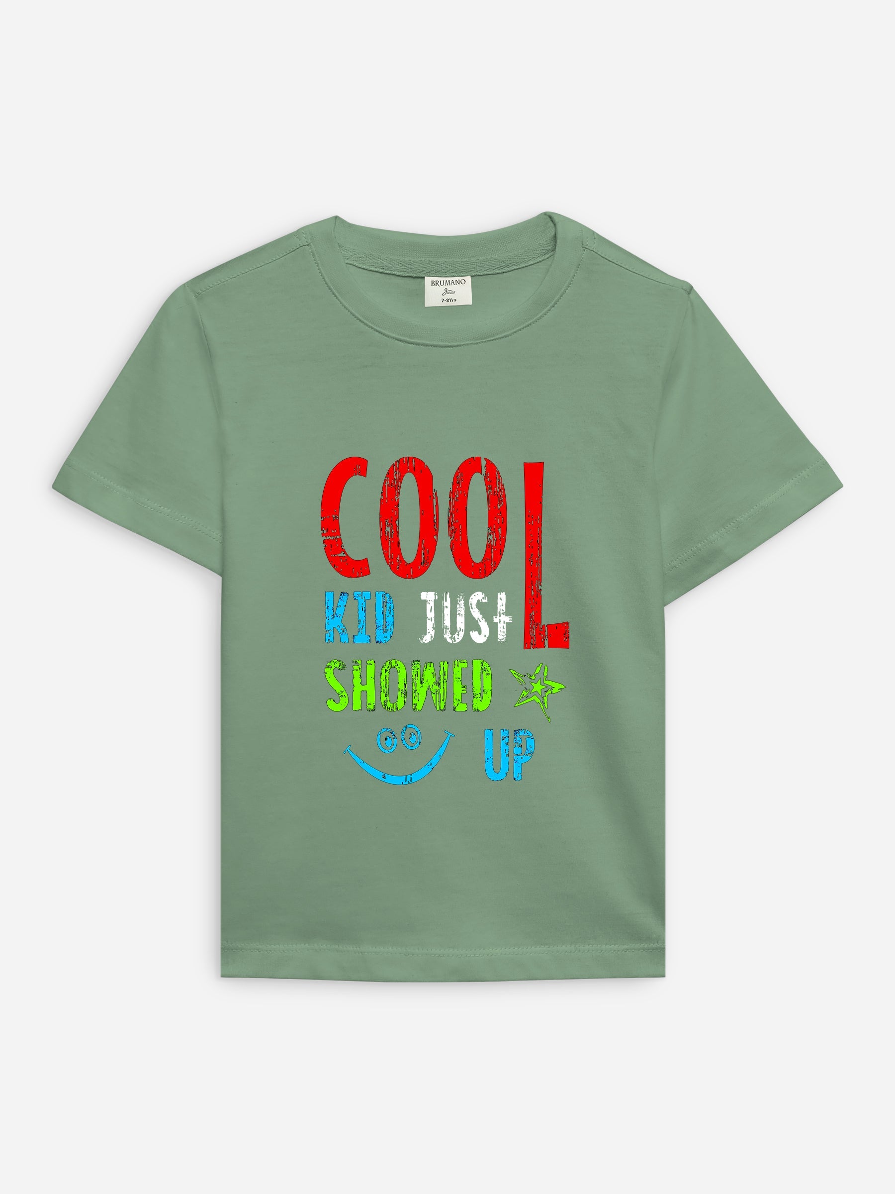 Green 'Cool Kid' Printed Casual T-Shirt