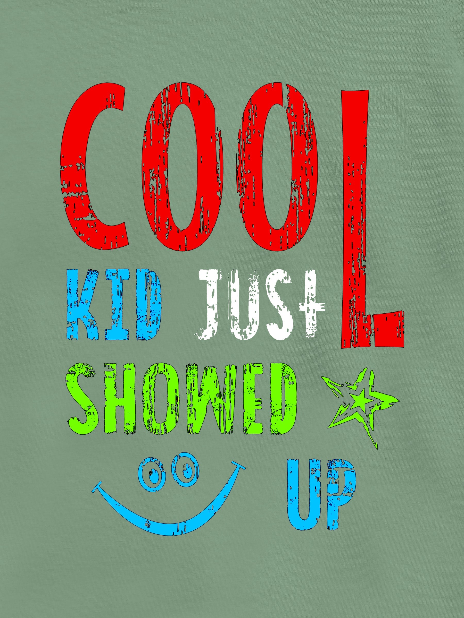 Green 'Cool Kid' Printed Casual T-Shirt