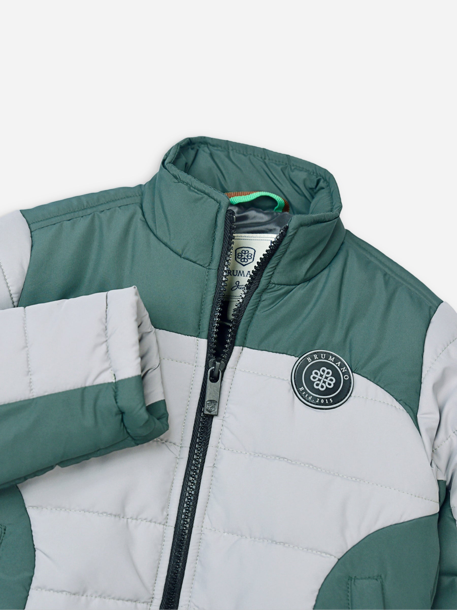 Green & Grey Puffer Casual Jacket - Unisex