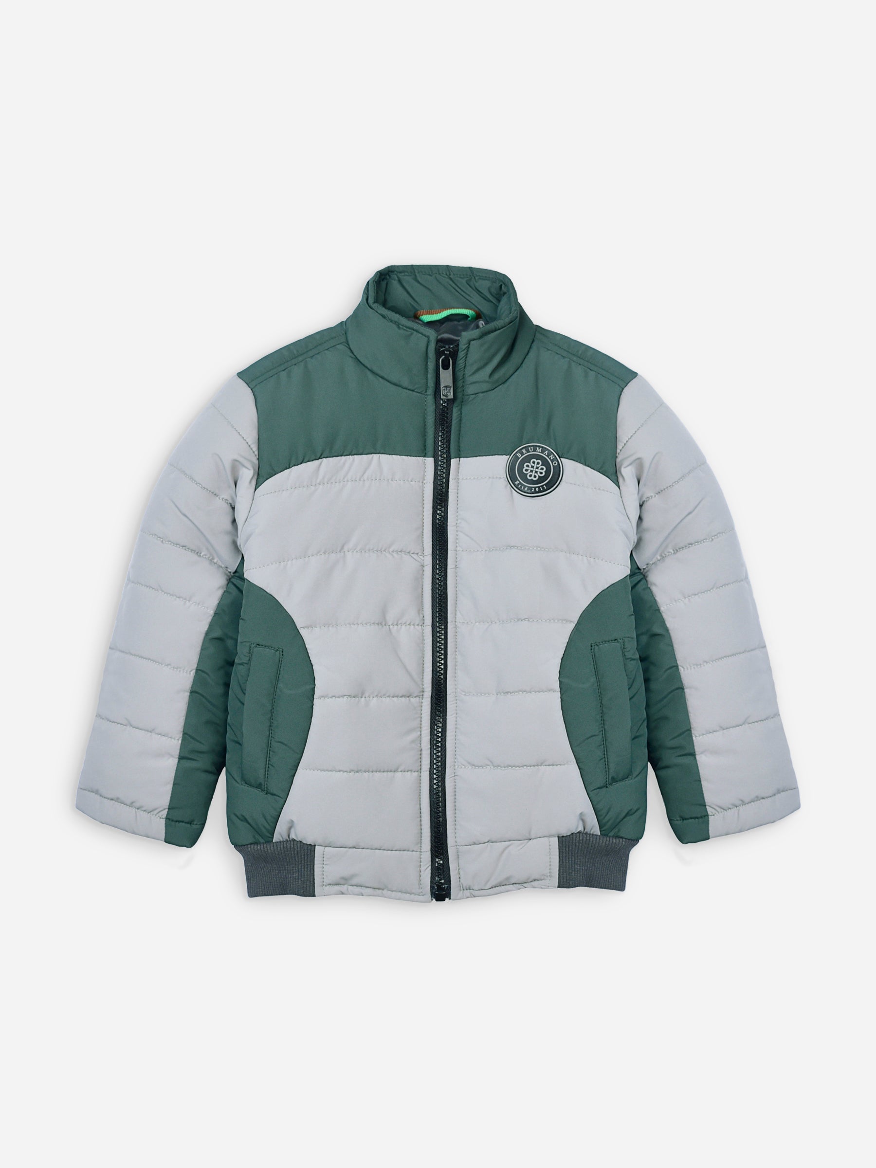 Green & Grey Puffer Casual Jacket - Unisex