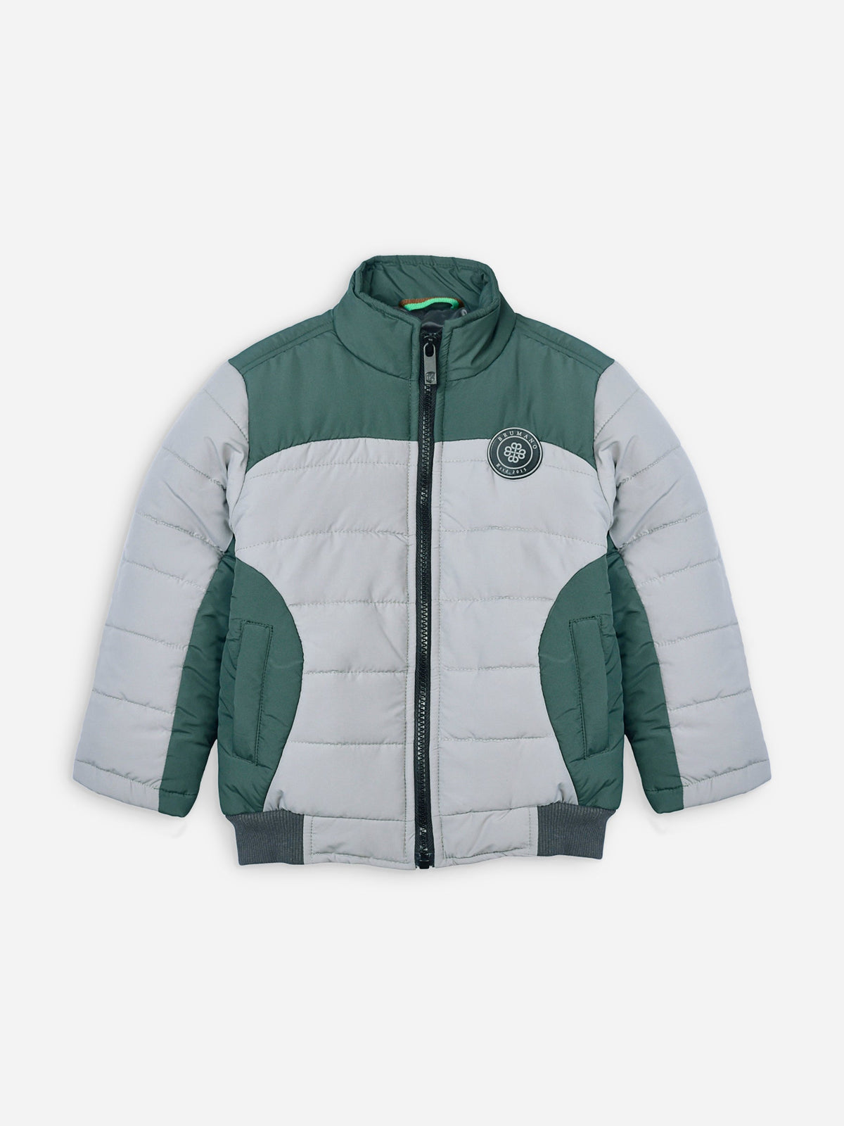 Green & Grey Puffer Casual Jacket - Unisex