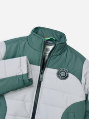 Green & Grey Puffer Casual Jacket - Unisex