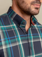 Green & Navy Blue Checkered Shirt