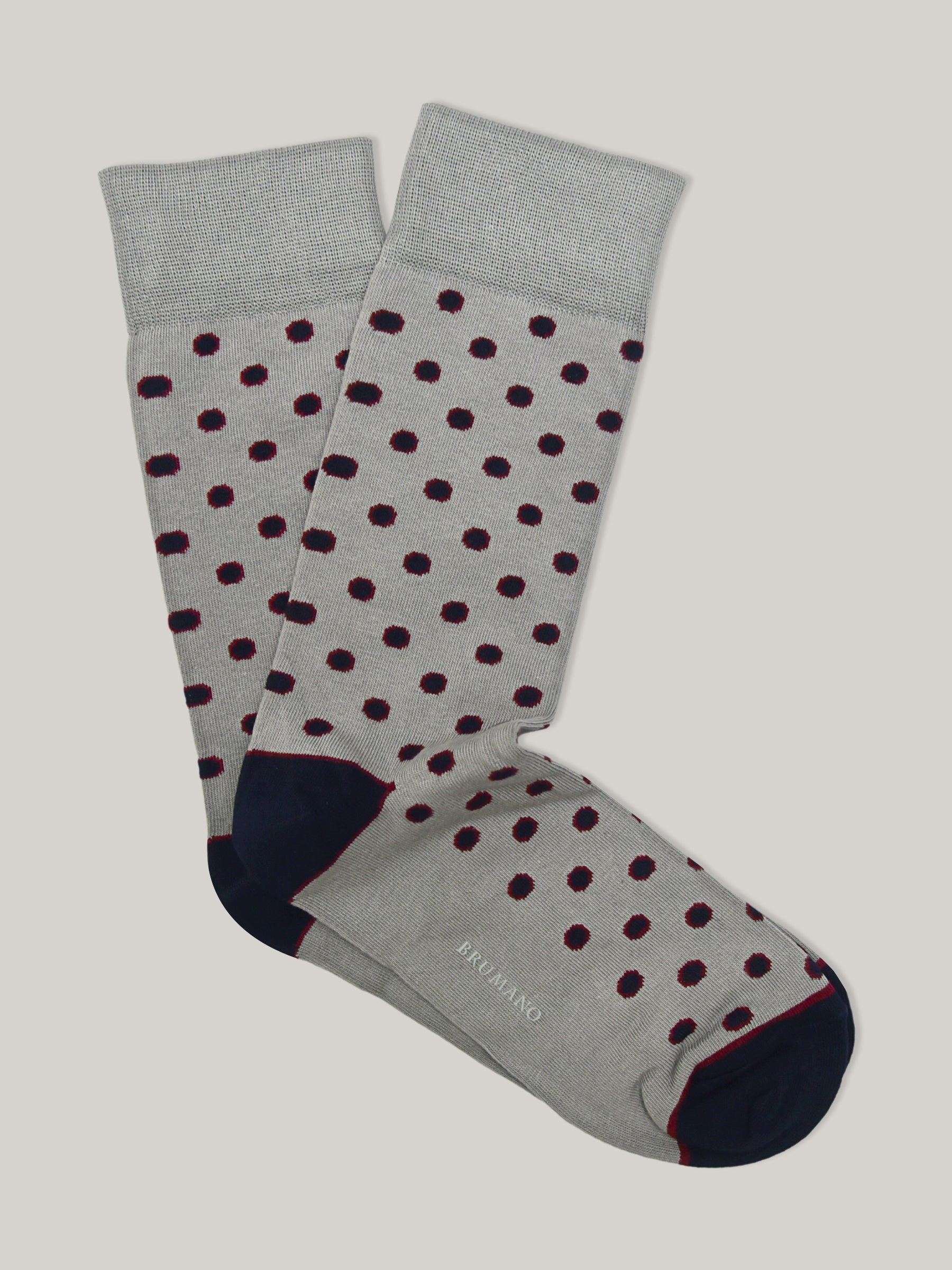Grey & Blue Polka Dot Cotton Socks