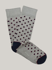 Grey & Blue Polka Dot Cotton Socks