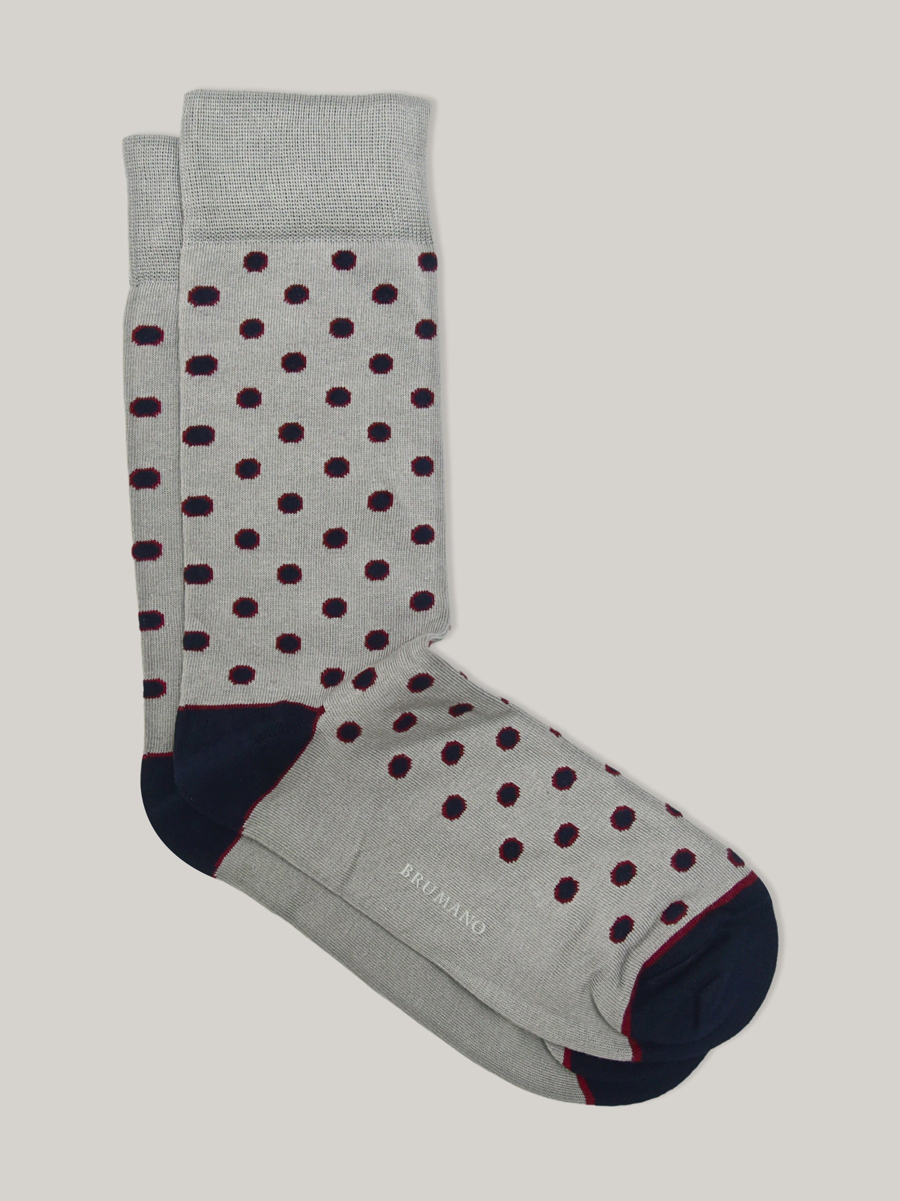 Grey & Blue Polka Dot Cotton Socks