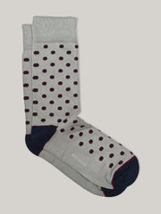 Grey & Blue Polka Dot Cotton Socks