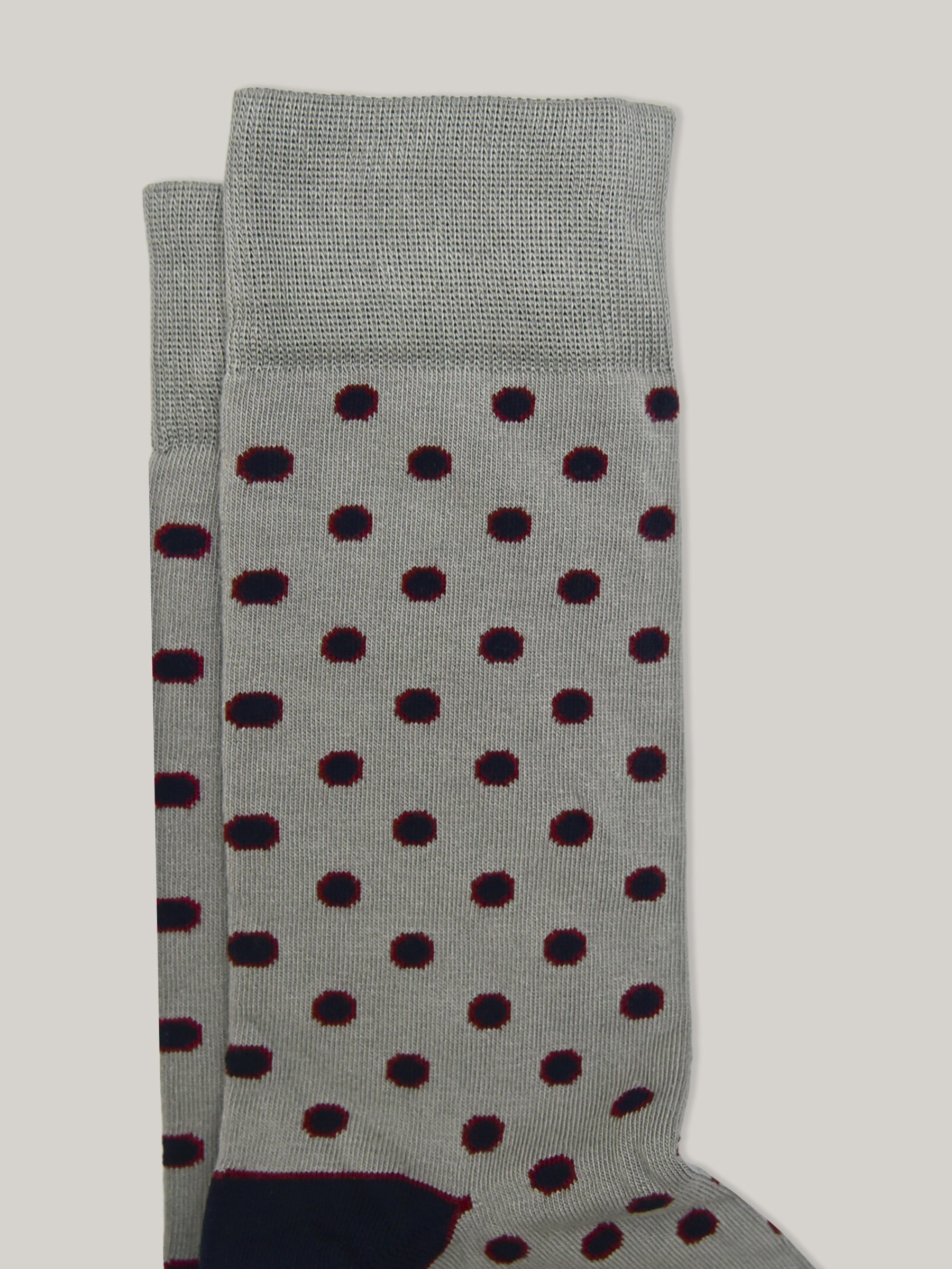 Grey & Blue Polka Dot Cotton Socks