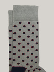Grey & Blue Polka Dot Cotton Socks
