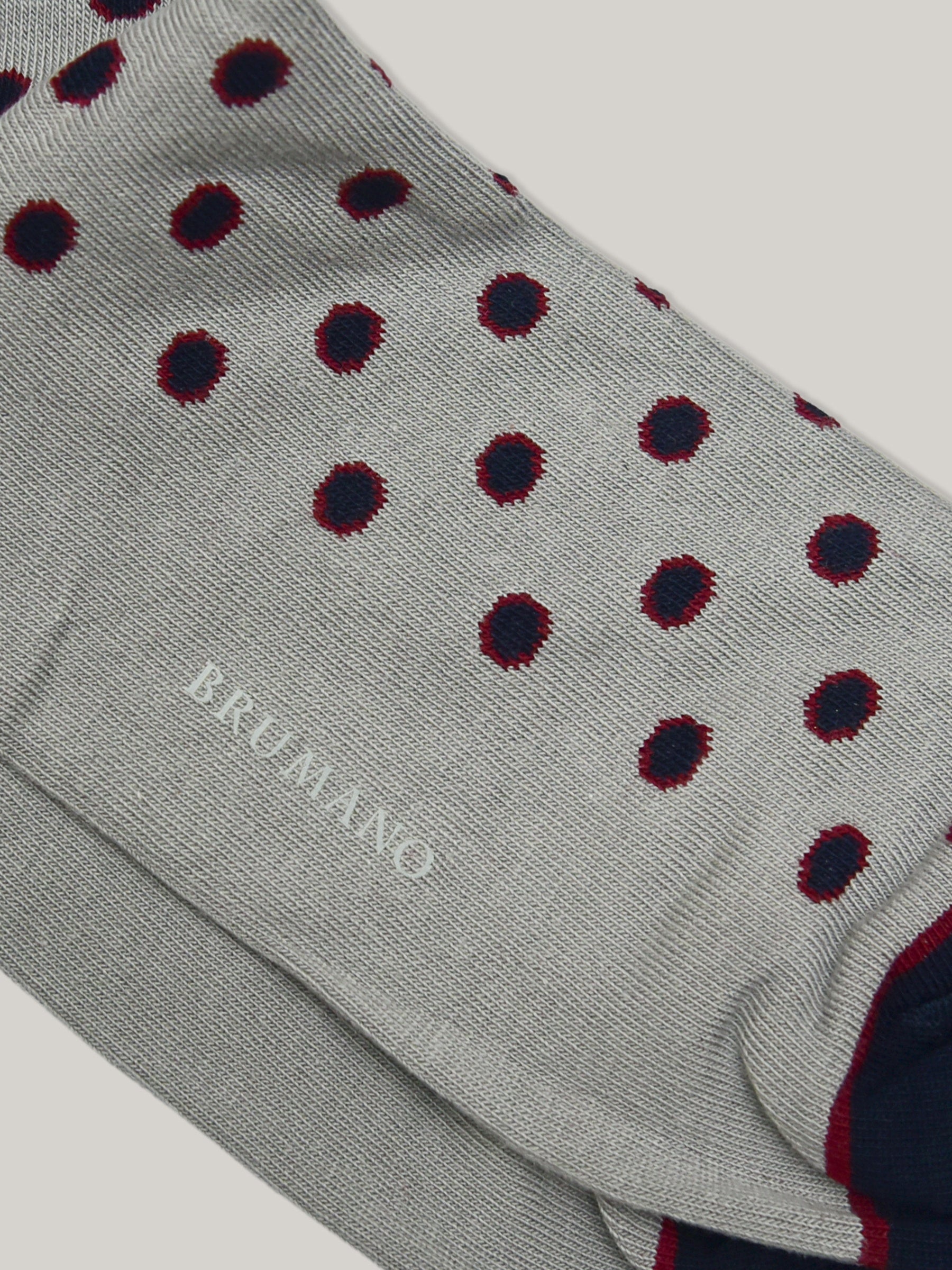Grey & Blue Polka Dot Cotton Socks