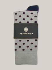 Grey & Blue Polka Dot Cotton Socks