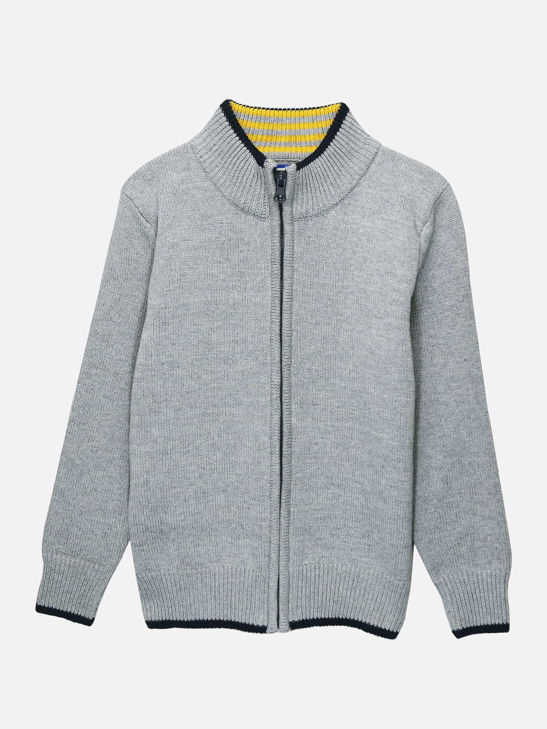 Grey Casual Zipper With Detailing