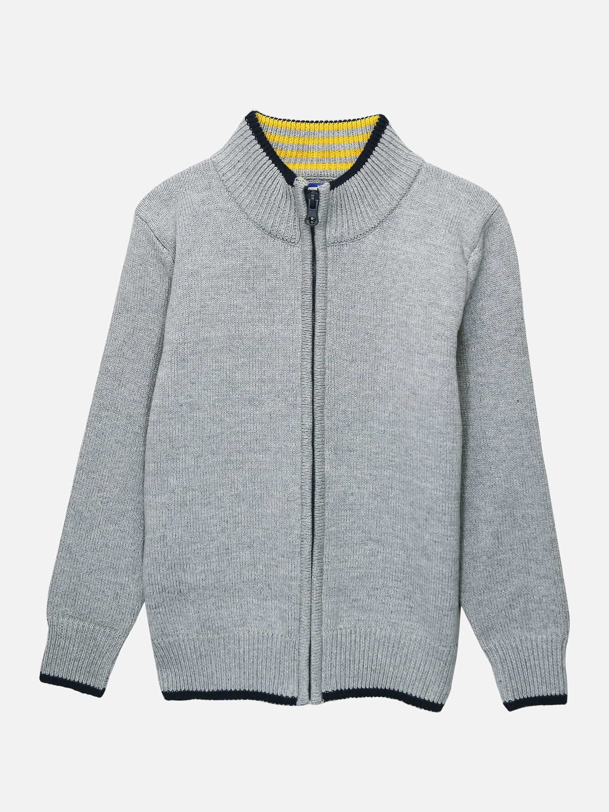 Grey Casual Zipper With Detailing
