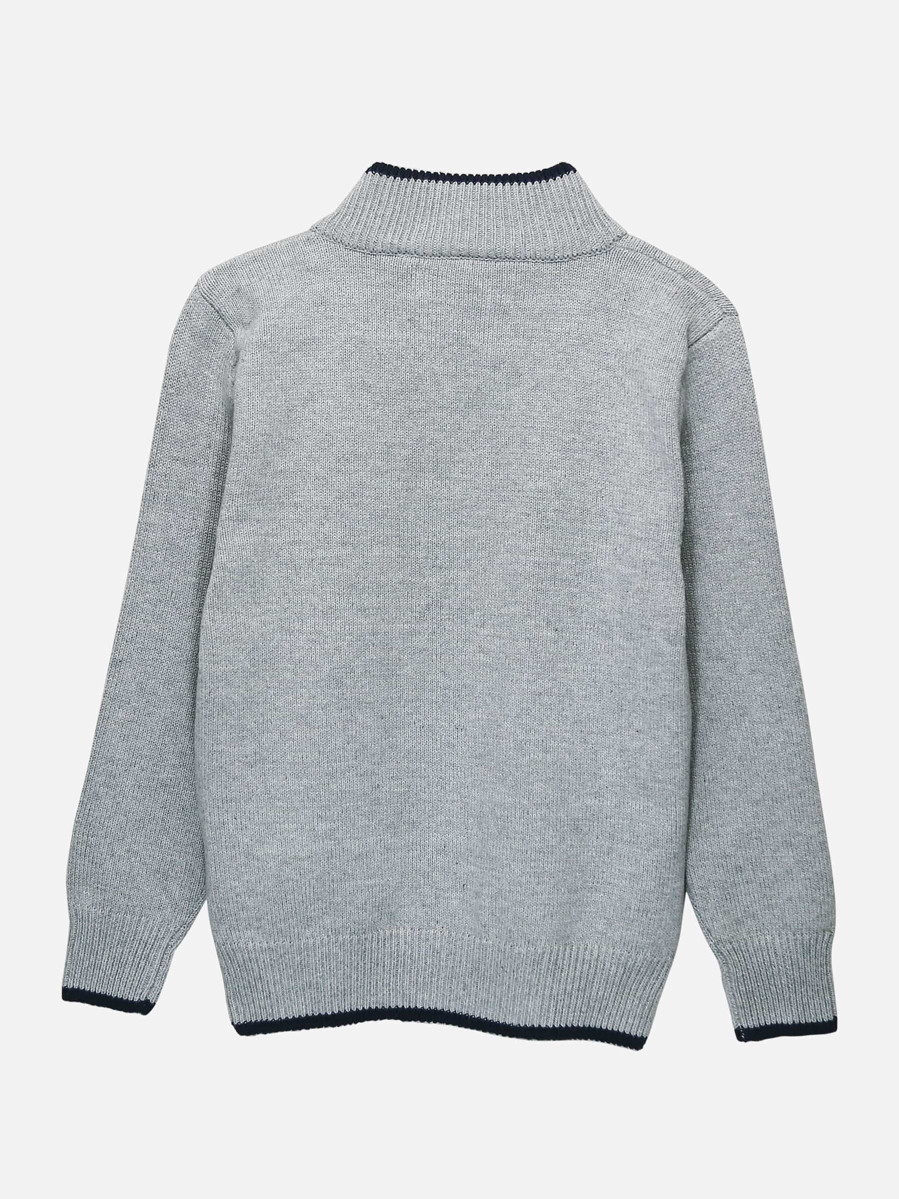 Grey Casual Zipper With Detailing