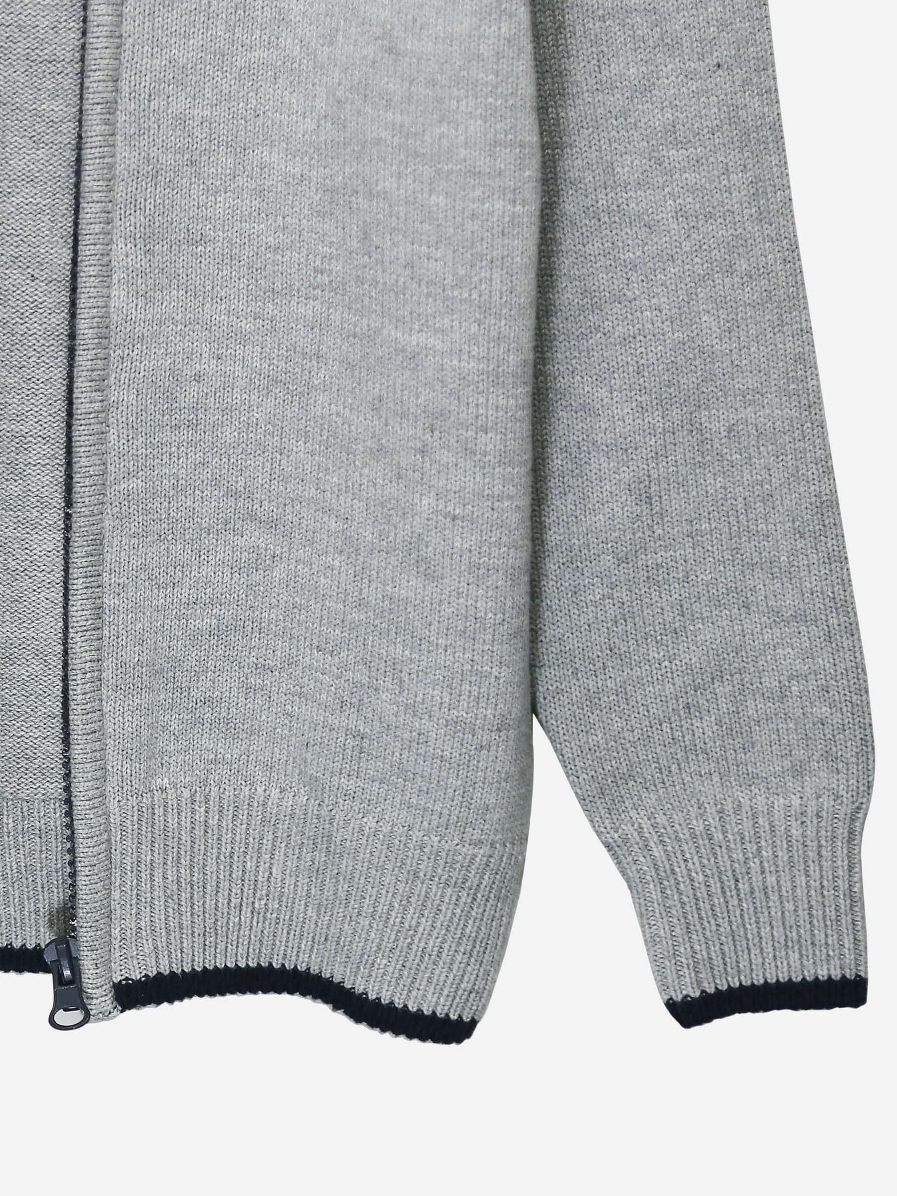 Grey Casual Zipper With Detailing