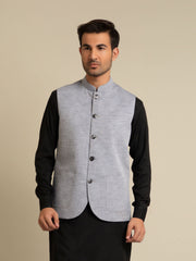Grey Chambray Linen Waistcoat