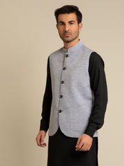 Grey Chambray Linen Waistcoat
