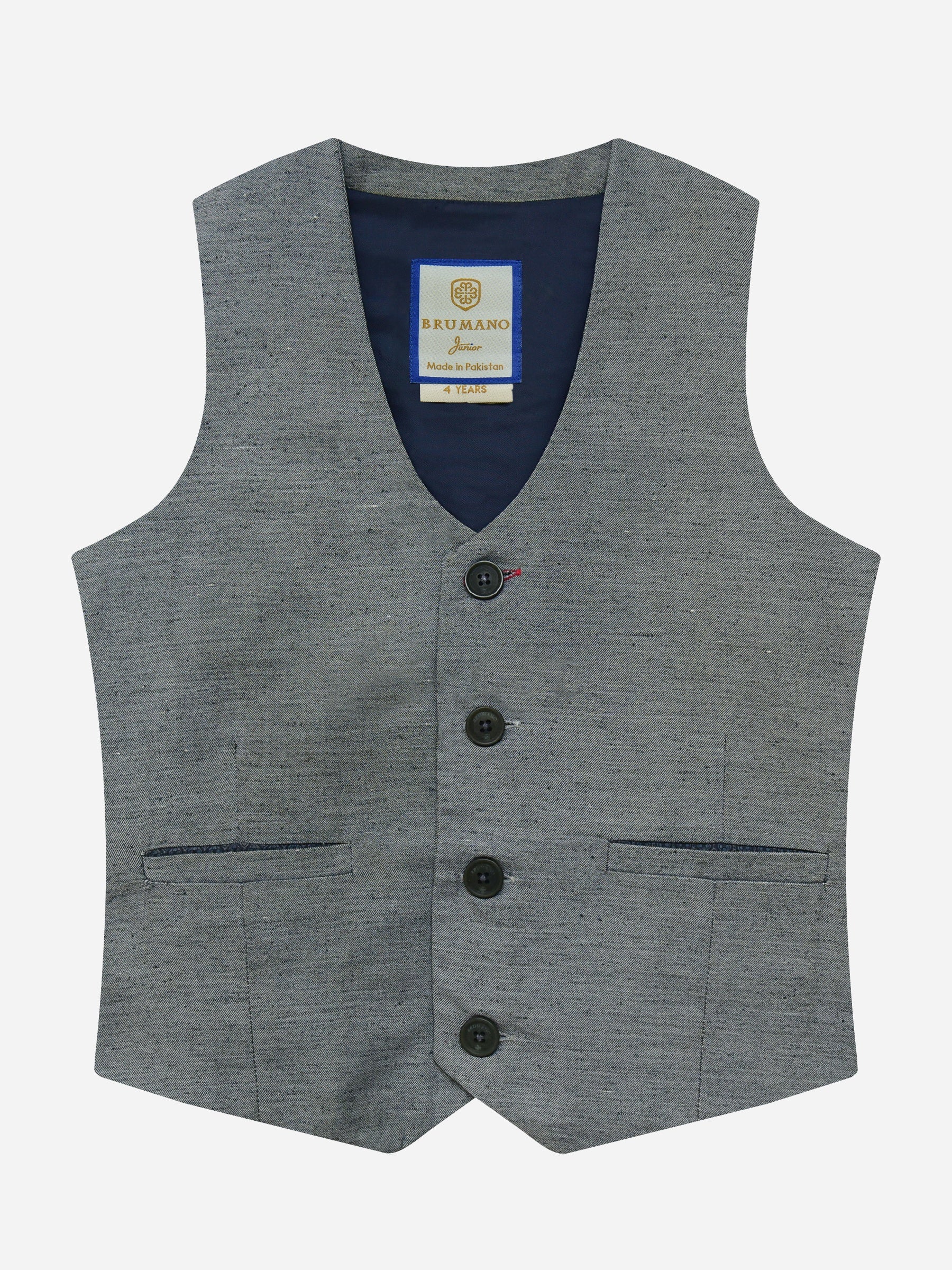 Grey Chambray Suit Waistcoat