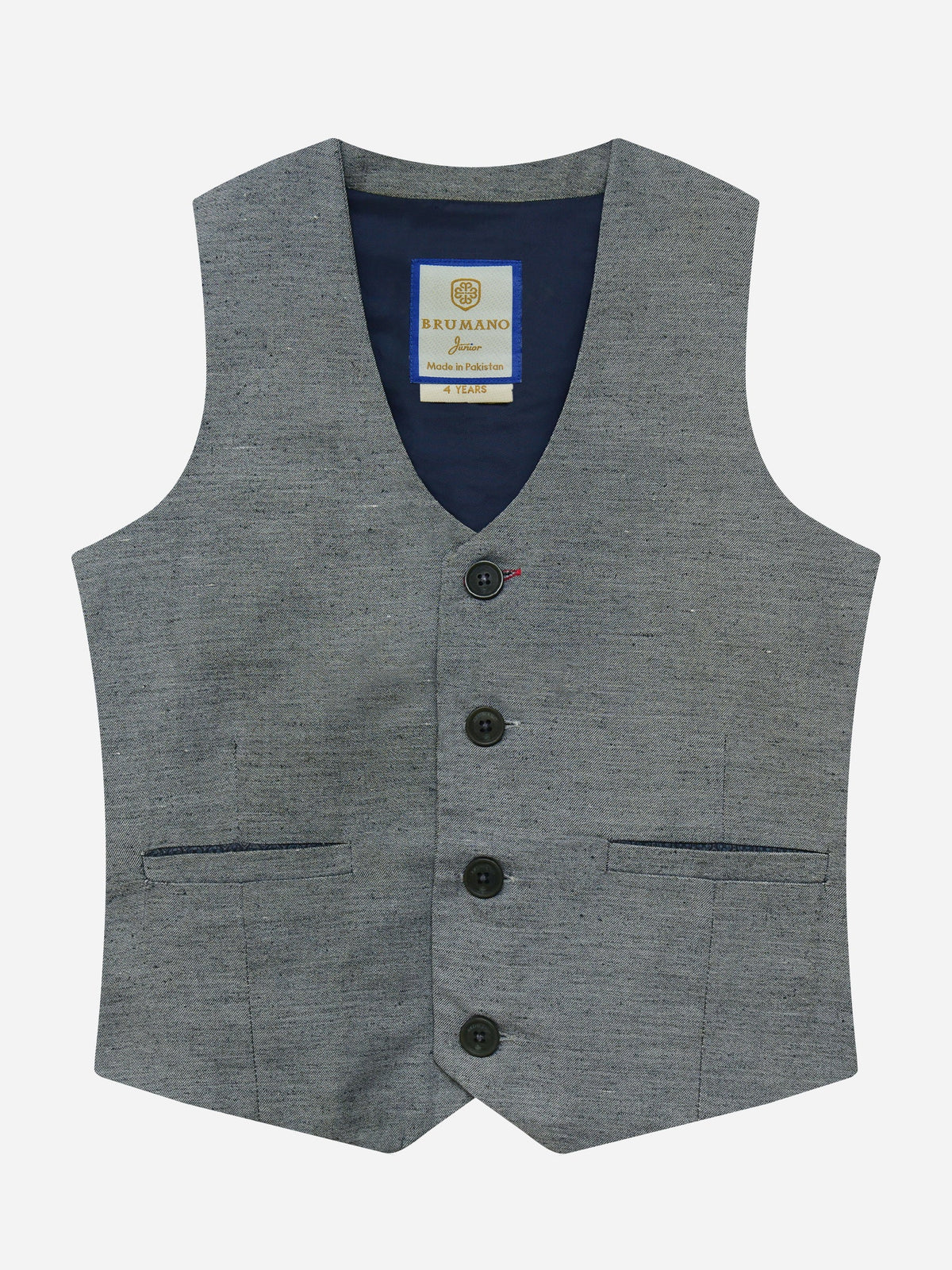 Grey Chambray Suit Waistcoat