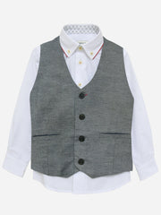Grey Chambray Suit Waistcoat
