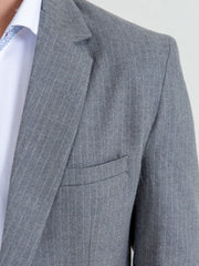 Grey Classic Pinstriped Blazer