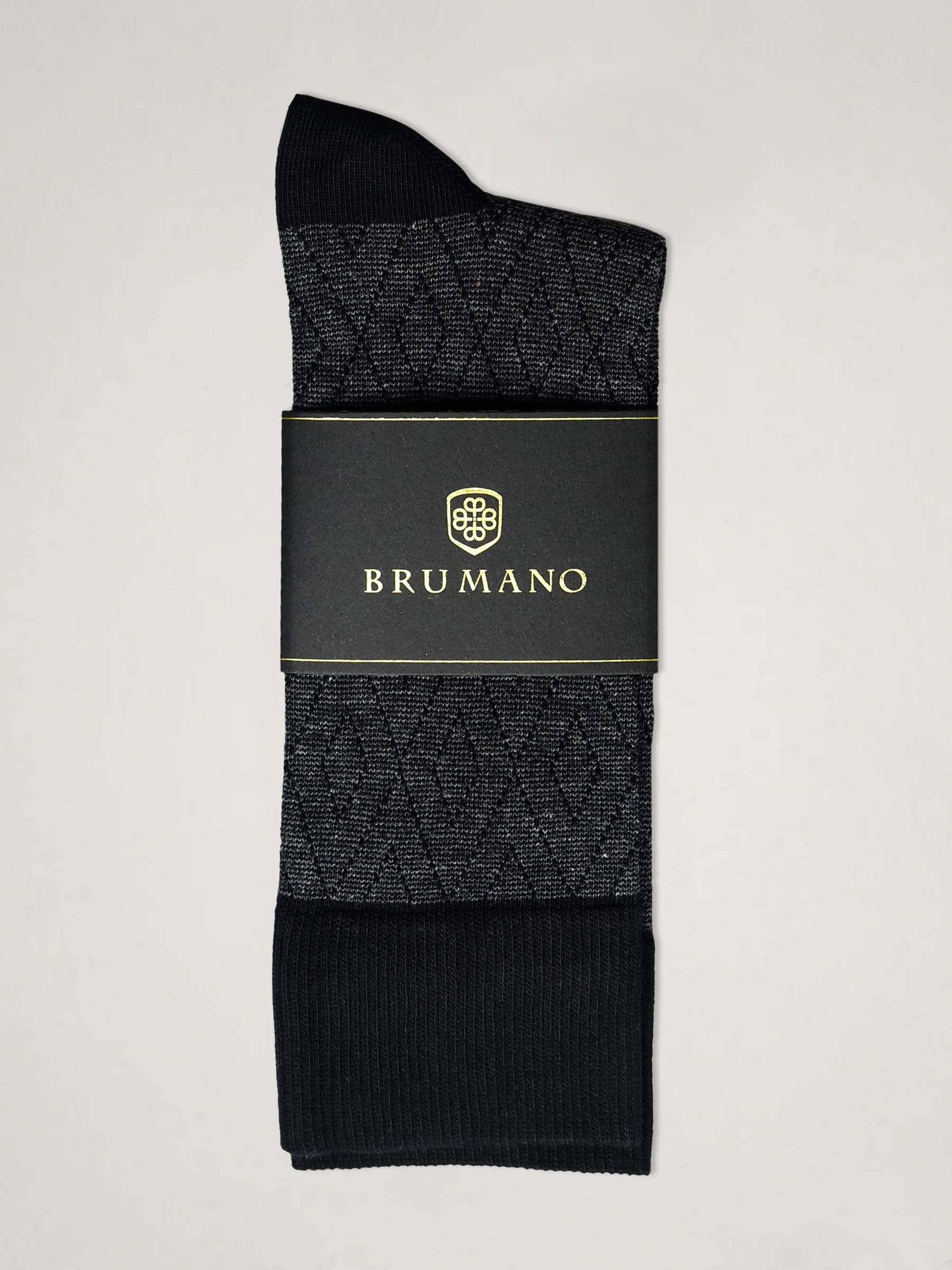 Grey Diamond Patterned Cotton Socks