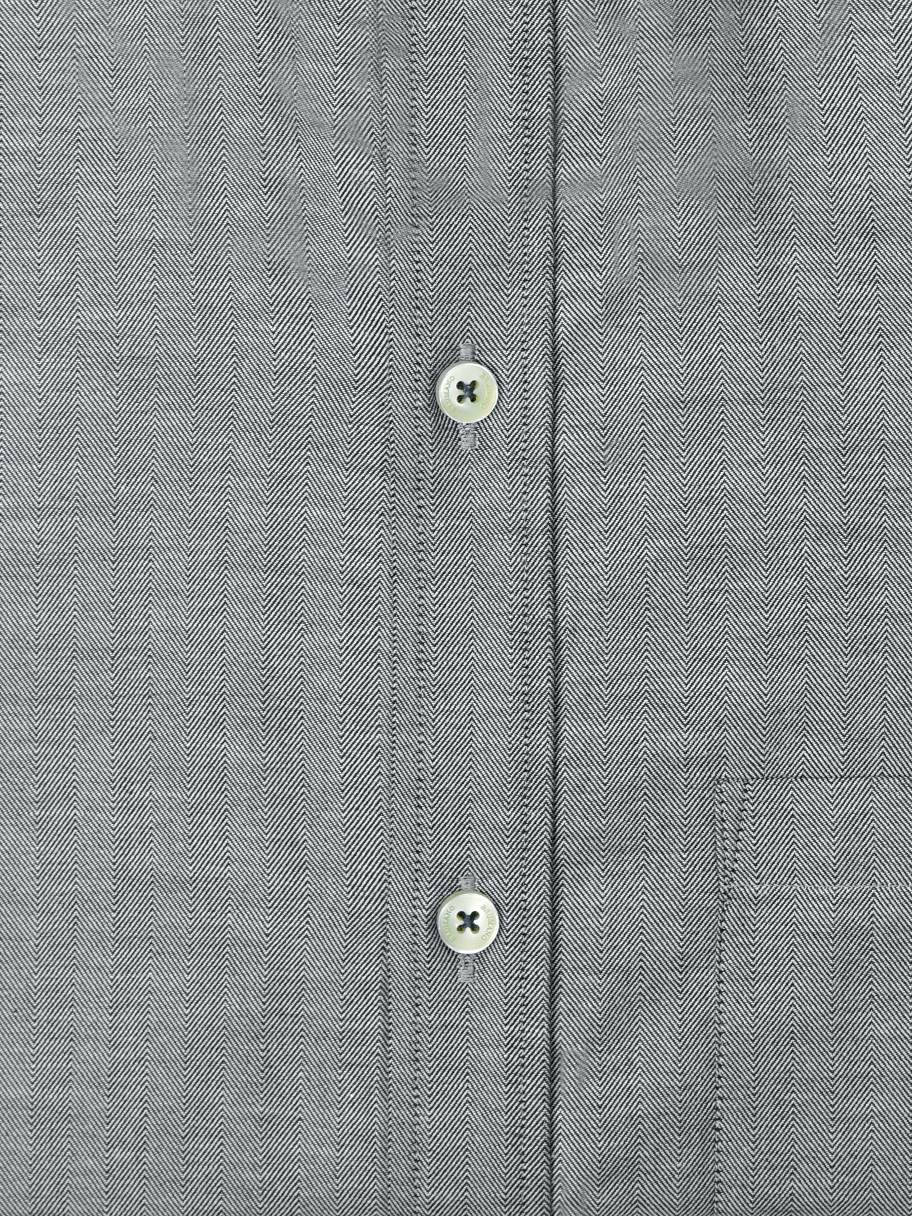 Grey Herringbone Pattern Formal Shirt