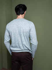 Grey Inject Pattern Long Sleeve T-Shirt