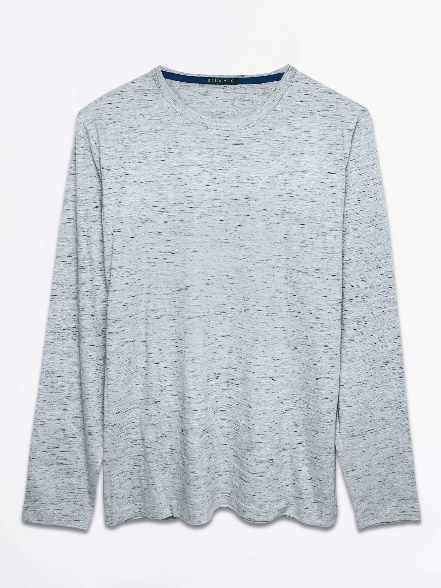 Grey Inject Pattern Long Sleeve T-Shirt
