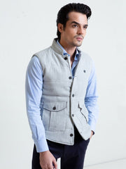 Grey Sleeveless Jacket With Cargo Pockets
