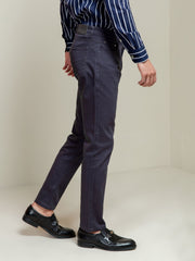 Grey Slub Five Pocket Slim Fit Trouser