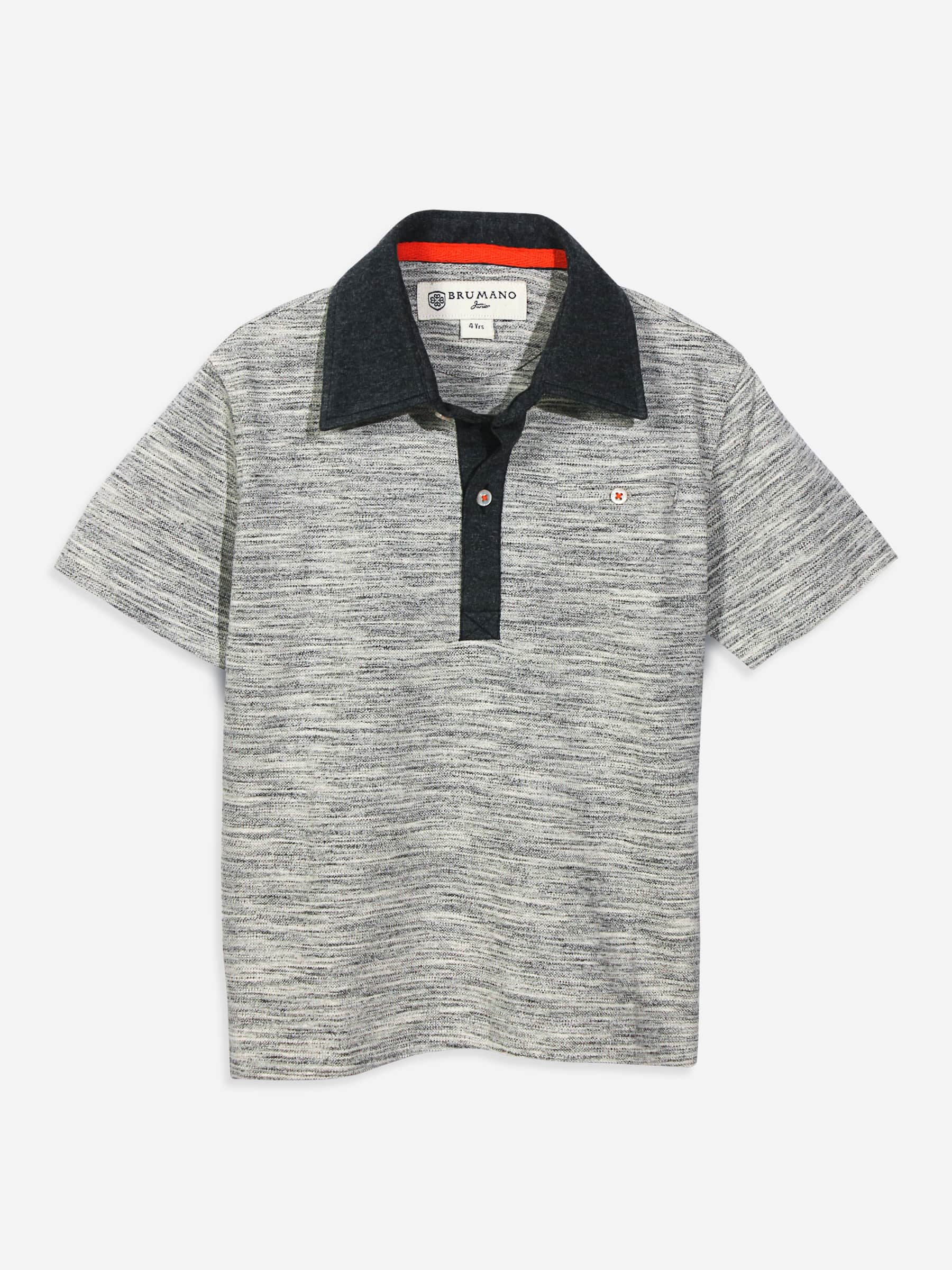 Grey Slub Pique Polo
