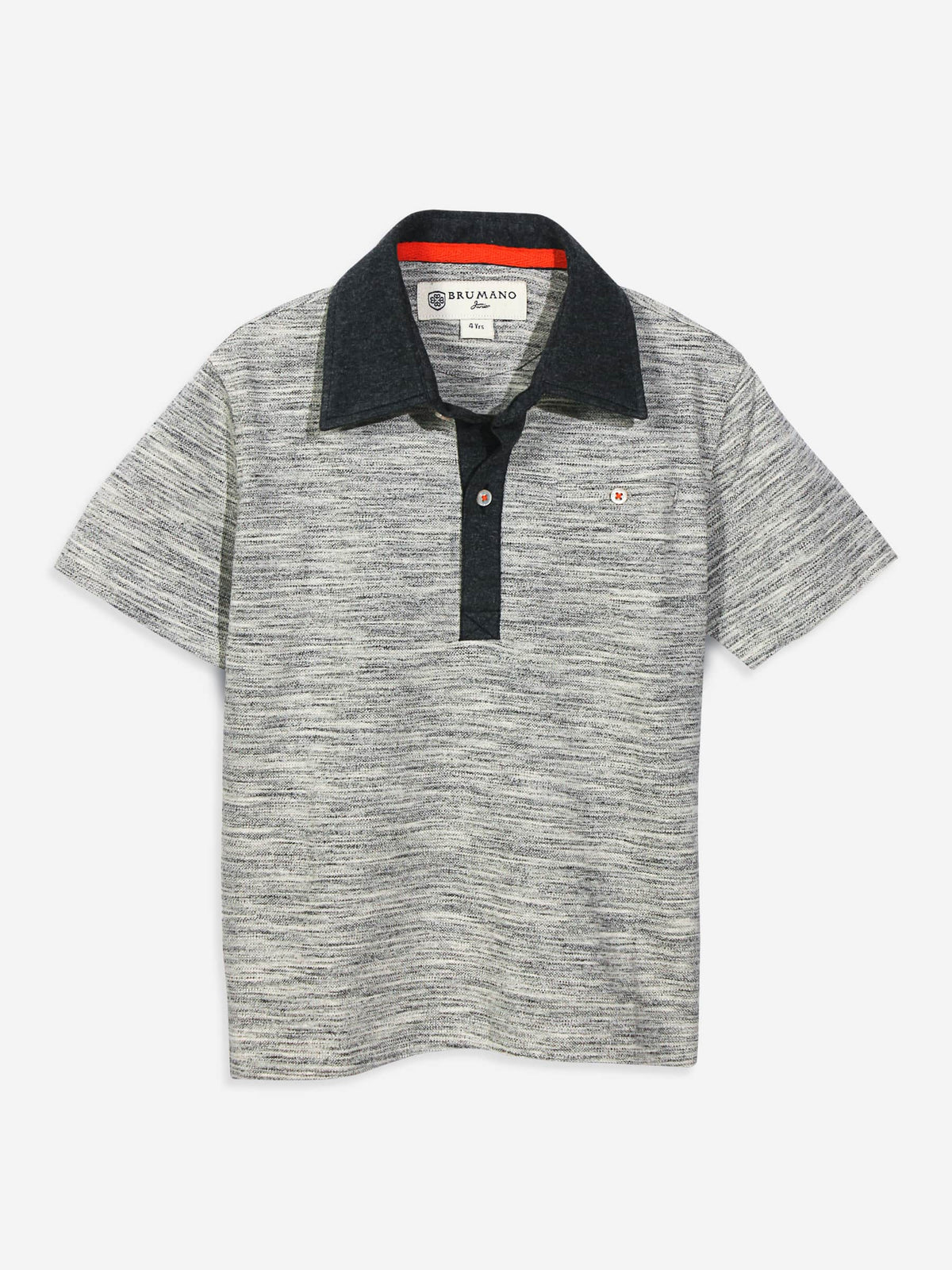 Grey Slub Pique Polo