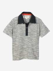Grey Slub Pique Polo