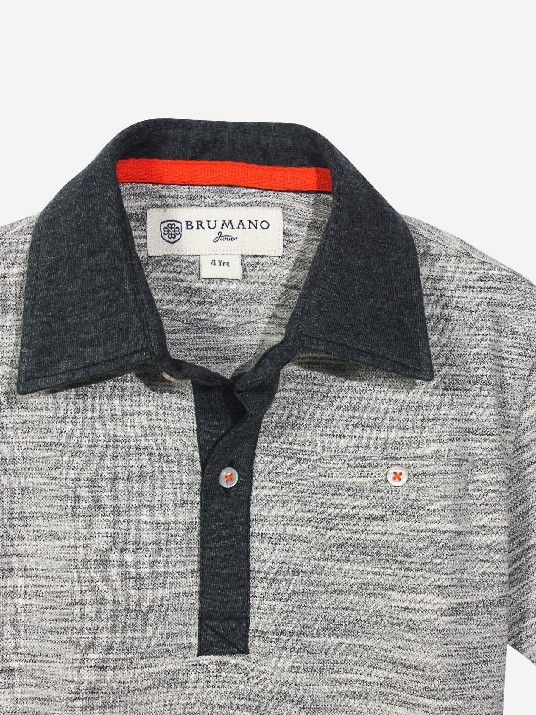 Grey Slub Pique Polo