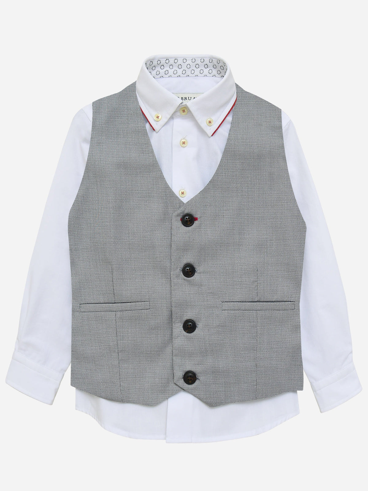 Grey Structured Suit Waistcoat