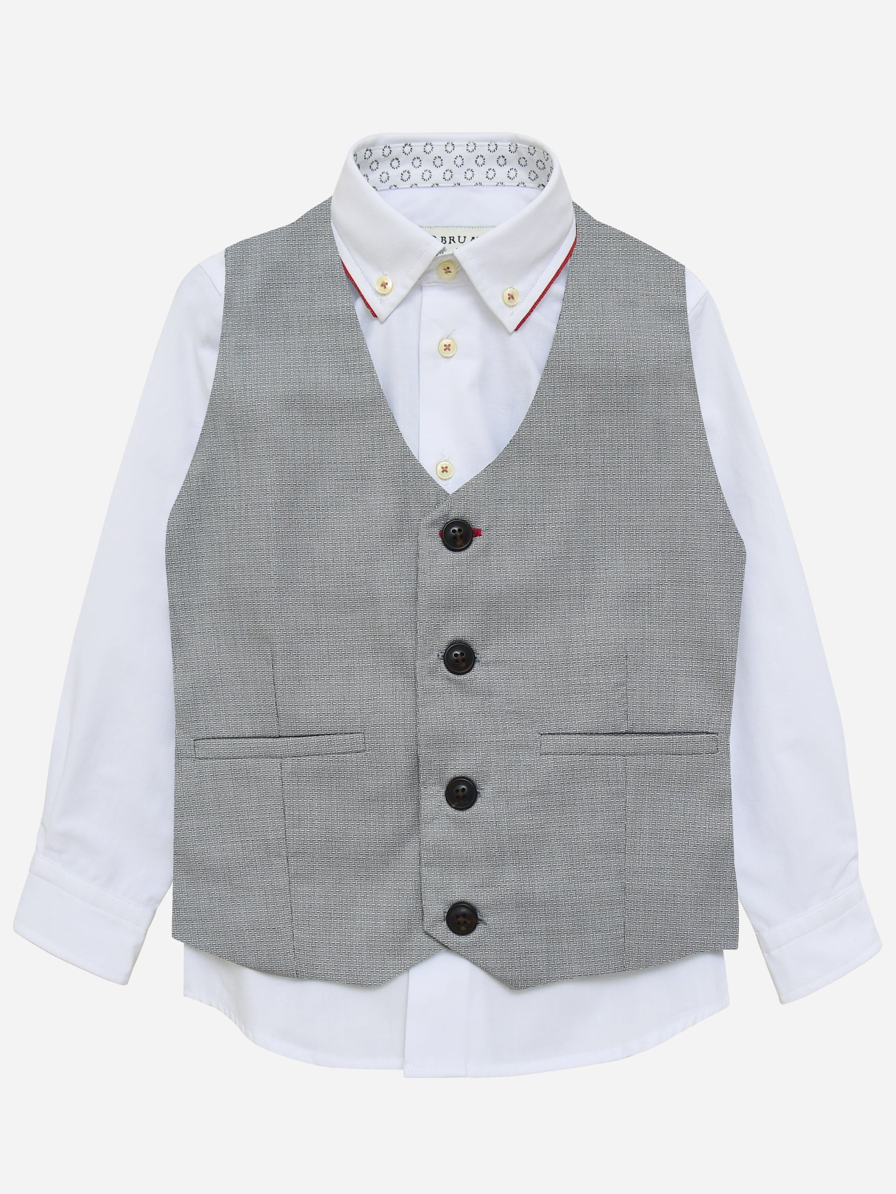 Grey Structured Suit Waistcoat