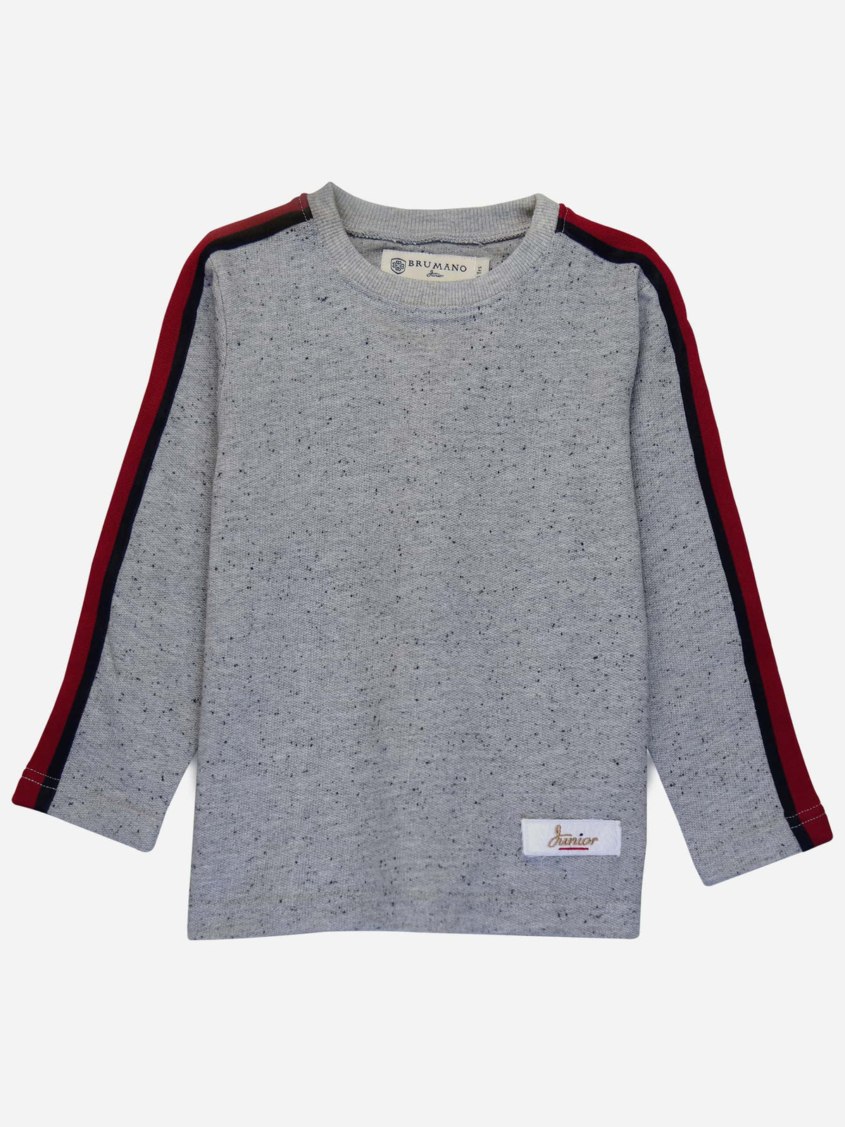 Grey Sweatshirt With Red Stripe Detailing