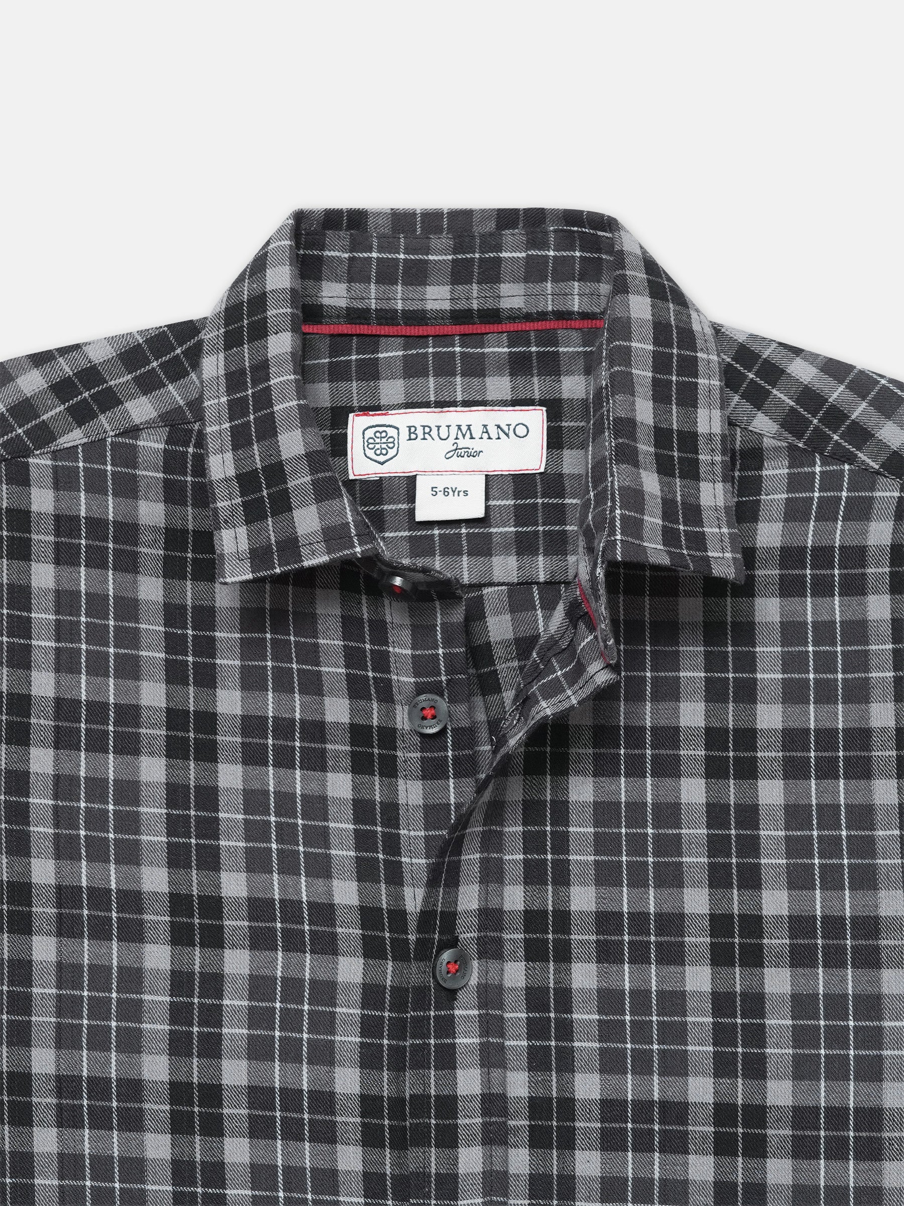 Grey Light Checkered Half Sleeve Shirt - Junior