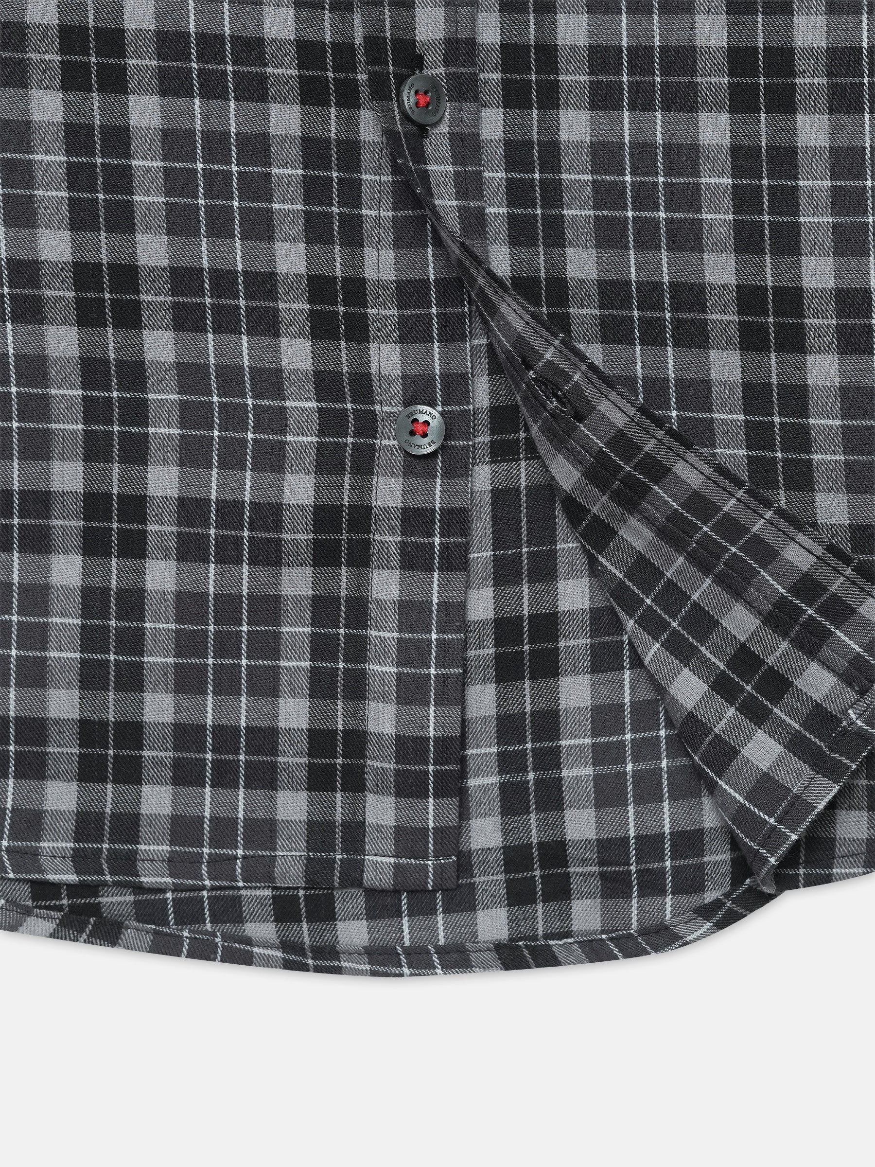 Grey Light Checkered Half Sleeve Shirt - Junior