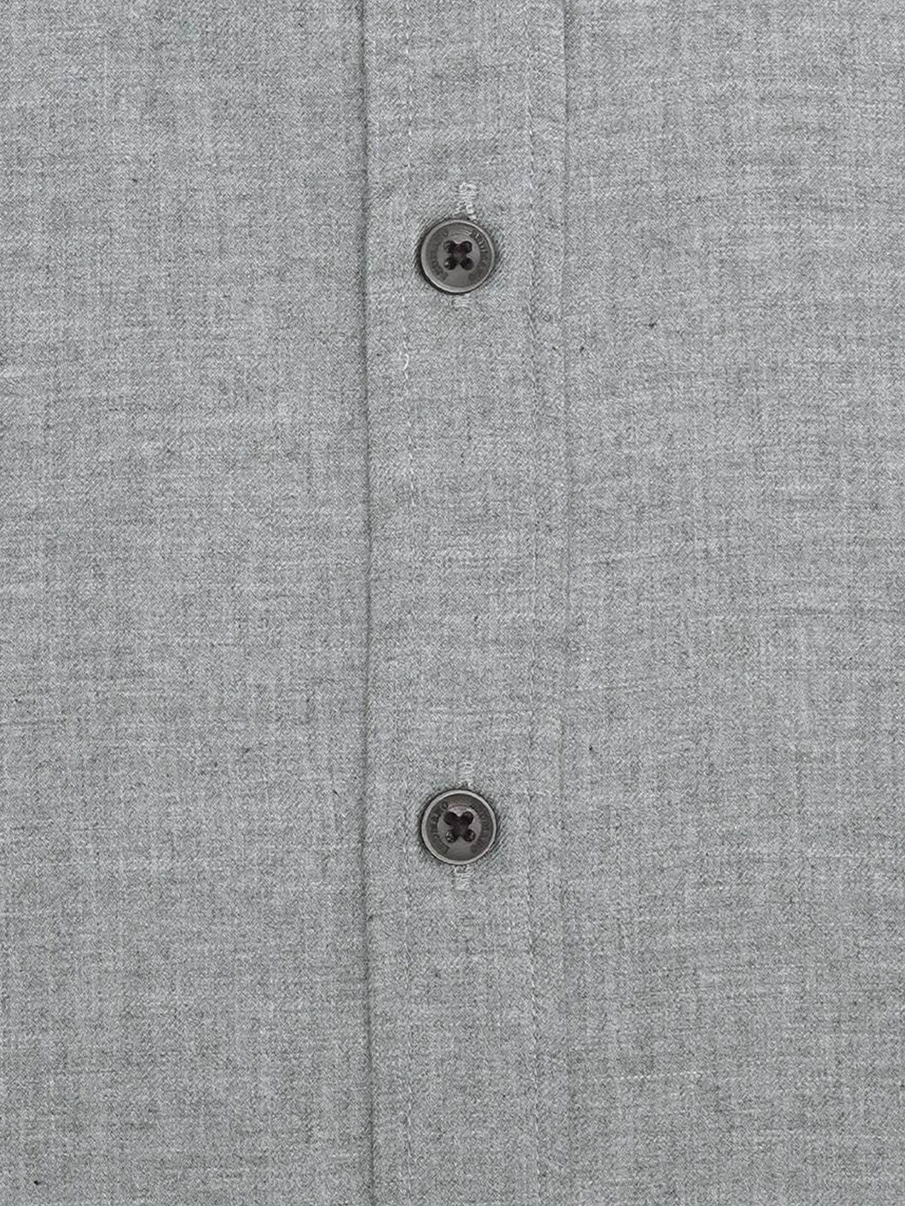 Grey Melange Light Flannel Formal Shirt