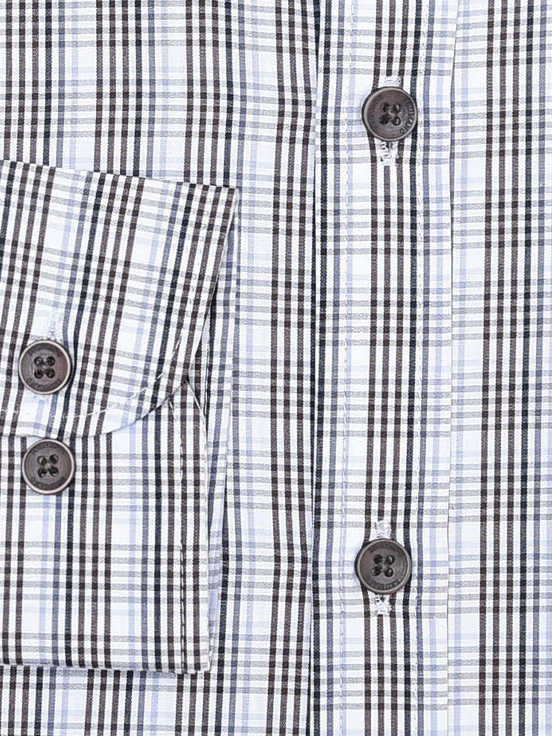 Grey Multi Color Gingham Checkered Formal Shirt - Luxe
