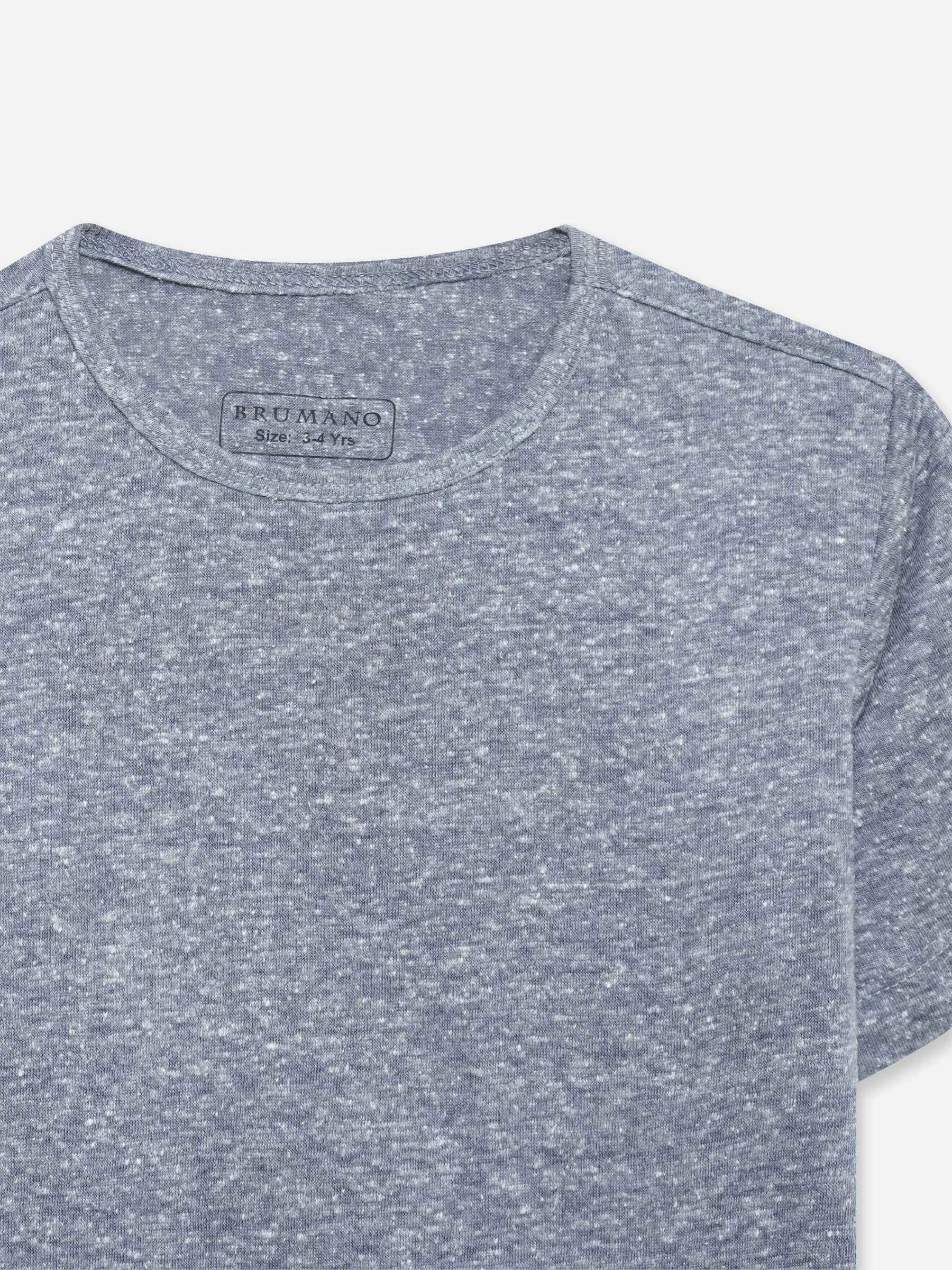 Grey Snow Effect Crew Neck T-Shirt - Junior